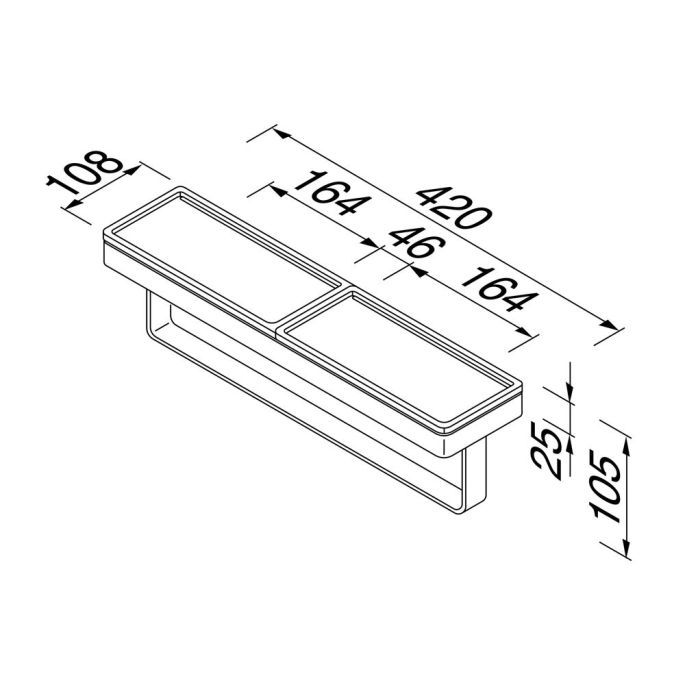 Geesa Frame 918853-06-06-420 handdoekrek met planchet zwart