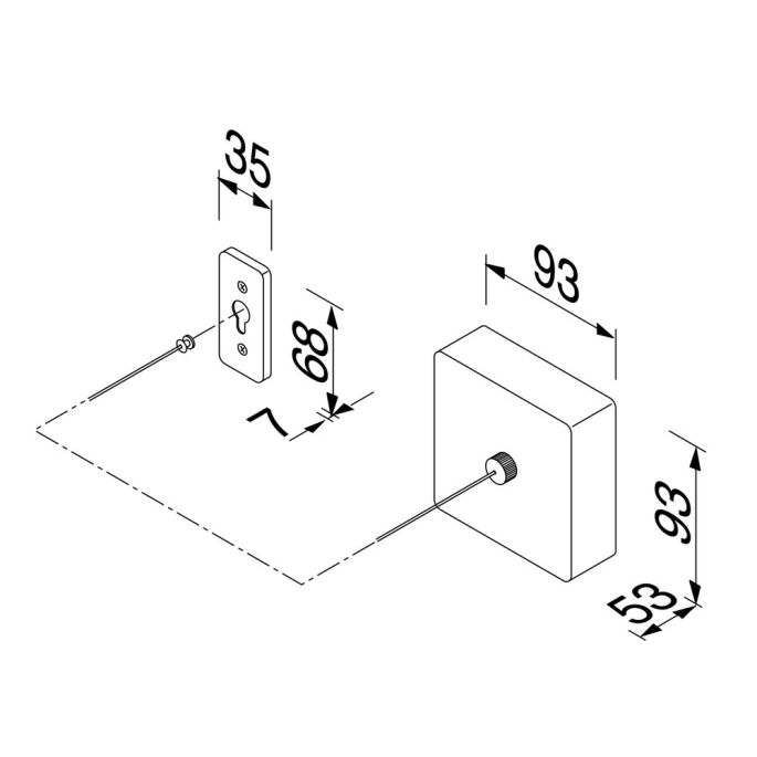 Geesa Hotel 91141 clothesline extension 235 cm stainless steel polished