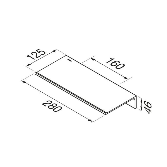 Geesa Leev 918201-06-280 shelf 28 cm black