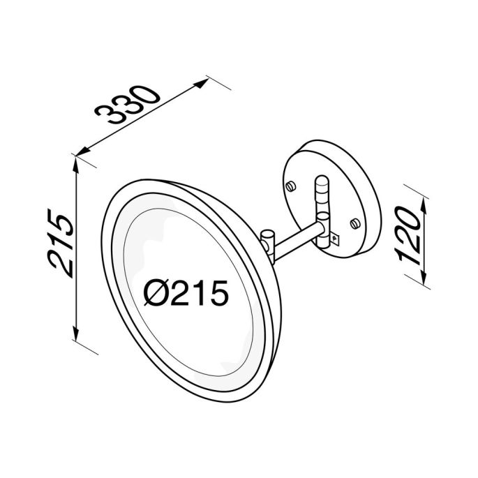 Geesa Mirror 911093-06 scheerspiegel LED-verlichting 2-armig 3x vergrotend ø 215 mm zwart