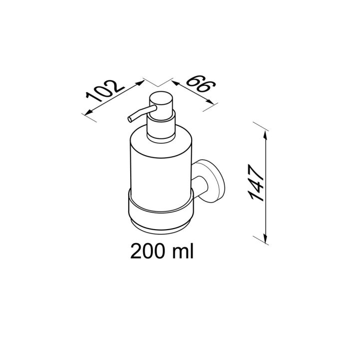 Geesa Nemox Brushed Metal Black 916516-09 zeepdispenser 200ml wand zwart metaal geborsteld