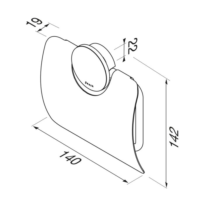 Geesa Opal Chrome 917208-02 toilet roll holder with flap chrome