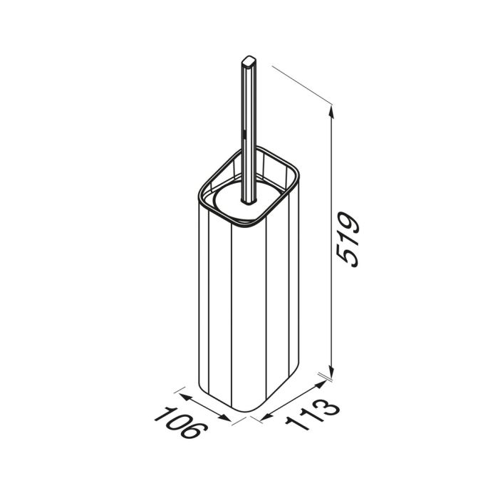 Geesa Shift Black 919911-06-06 toiletborstel met houder muurbevestiging mat zwart