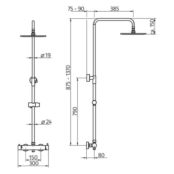HSK RS 200 Mix rond 1006500 showerset met mengkraan chroom