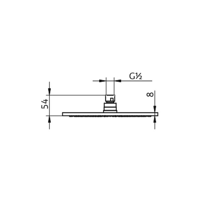 HSK Dusche & Co! 1100020 Kopfbraus rund flach 250x8mm Messing verchromt (Outlet)