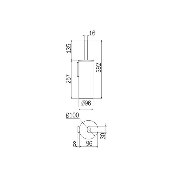 Inda Claire A7114BCR04 WC-Bürstenhalter mit rauchfarbenem Schale chrom/ fumé Glas