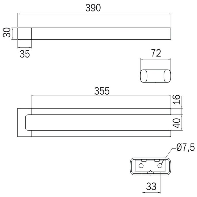 Inda Claire A7115ACR vaste dubbele handdoekhouder chroom