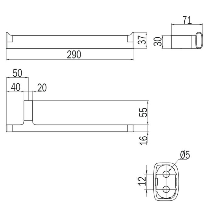 Inda Claire A71180CR dubbele handdoekhouder chroom