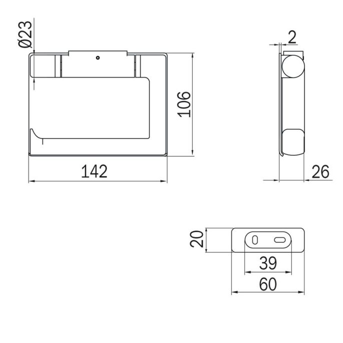 Inda Claire A71260AC toilet roll holder with hinged lid brushed nickel