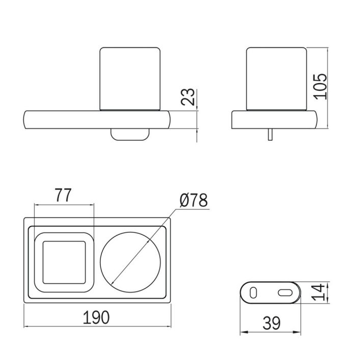 Inda Claire A7178ANE04 Zahnputzbecherhalter mit Seifenschale mattschwarz/ fumé Glas