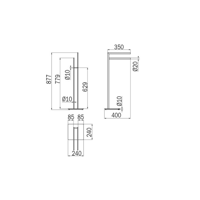 Inda Divo A33850WM handdoekhouder standaard mat wit