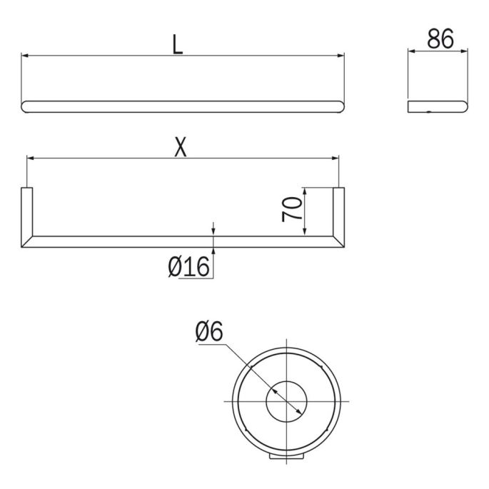 Inda Gealuna A1018HNS handdoekhouder 81.5cm RVS geborsteld
