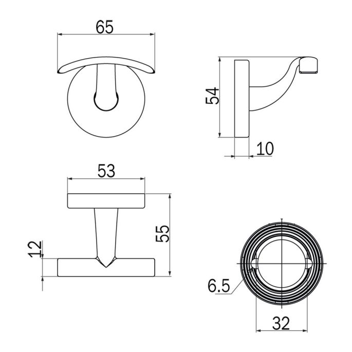 Inda Gealuna A1020CNE kledinghaak mat zwart