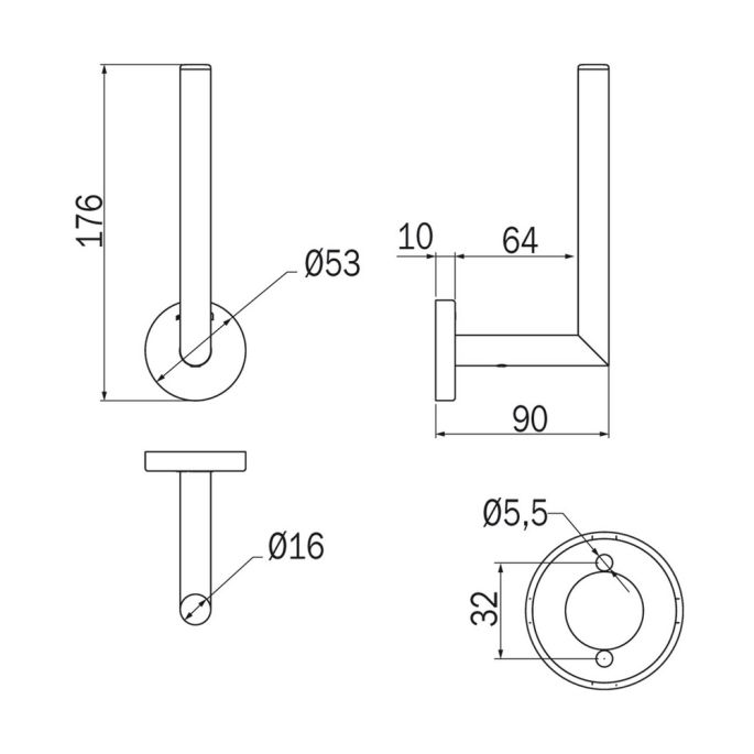 Inda Gealuna A10280NE reserverolhouder mat zwart