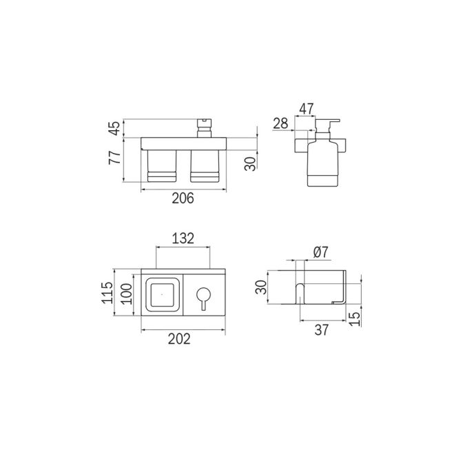 Inda Indissima A88K30CR21 wastafelset zeepdispenser en glashouder chroom/ gesatineerd glas