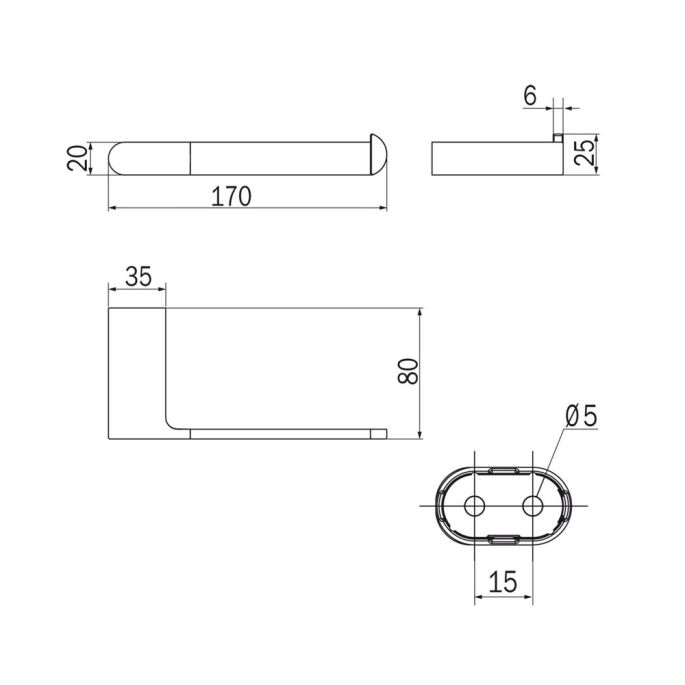 Inda Mito A2025BNE toilet roll holder matte black