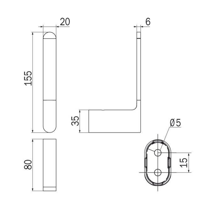 Inda Mito A2028ANE spare roll holder matte black