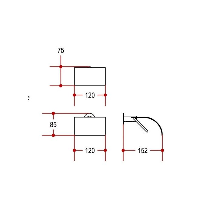 Linea Beta Picola LI525329 toilet roll holder with flap chrome (OUTLET)
