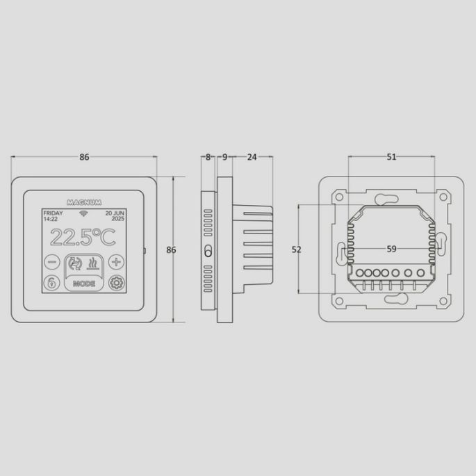 Magnum 825401 Remote Control 2 WiFi thermostaat incl. vloersensor Grafietzwart – RAL 9011