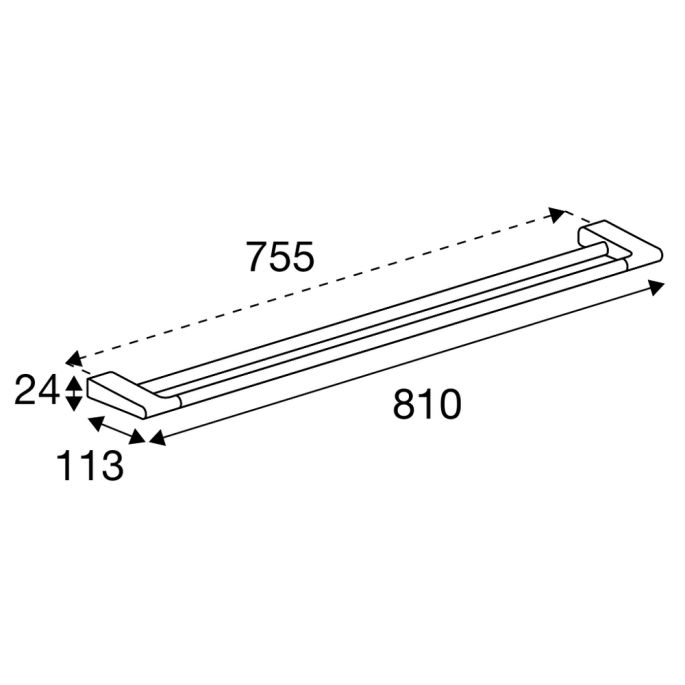 Pressalit Style PR20560 handdoekhouder dubbel 81cm chroom
