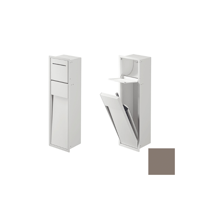 Inda MY Secret A8085AVN recessed niche with toilet roll holder and toilet brush holder 190x660mm matt avana