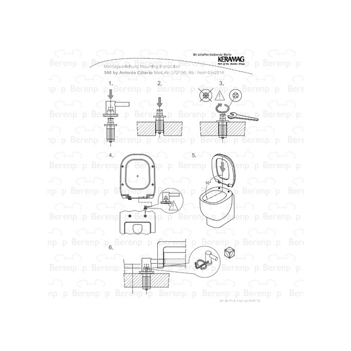 Keramag 500 by Citterio 572100 toiletzitting met deksel wit *niet meer leverbaar*