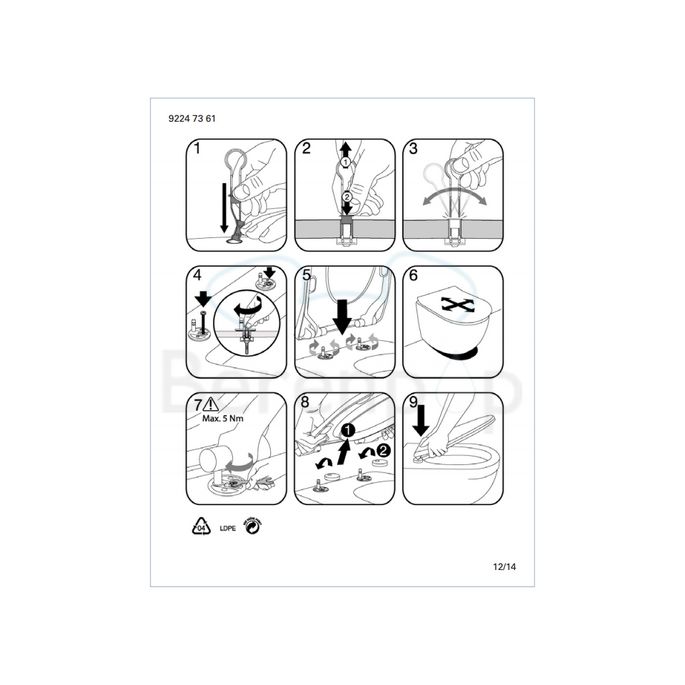 Villeroy en Boch (Omnia) Architectura Slimseat 9M81S101 toiletzitting met deksel wit