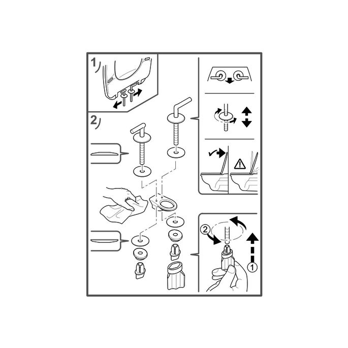 Villeroy en Boch O.Novo 92241561 set of fixed hinges chrome