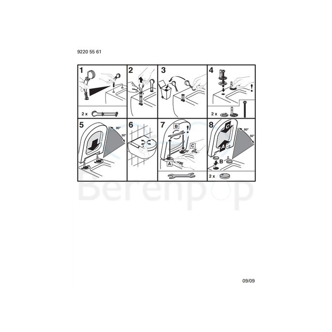 Villeroy en Boch Pure Stone 98M1S1R1 WC-Sitze mit Deckel weiß