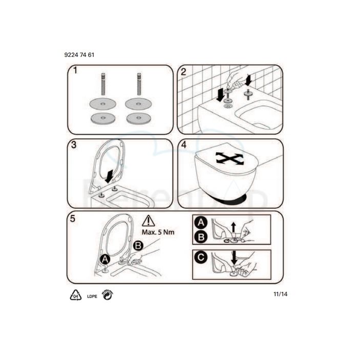 Villeroy en Boch Subway 2.0 Slimseat 9M78S1R3 WC-Sitze mit Deckel pergamon