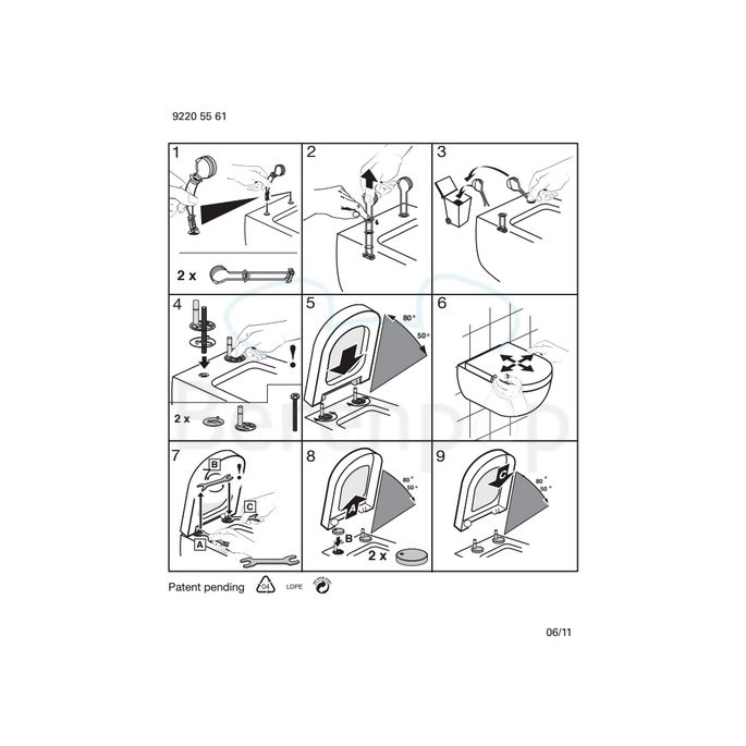 Villeroy en Boch Subway 1.0 Compact 9M66S101 WC-Sitze mit Deckel weiß