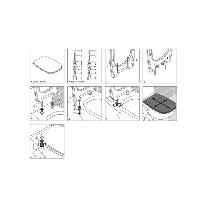 Duravit D-Code 0061410000 scharnierset voor toiletzitting D-Code 006739