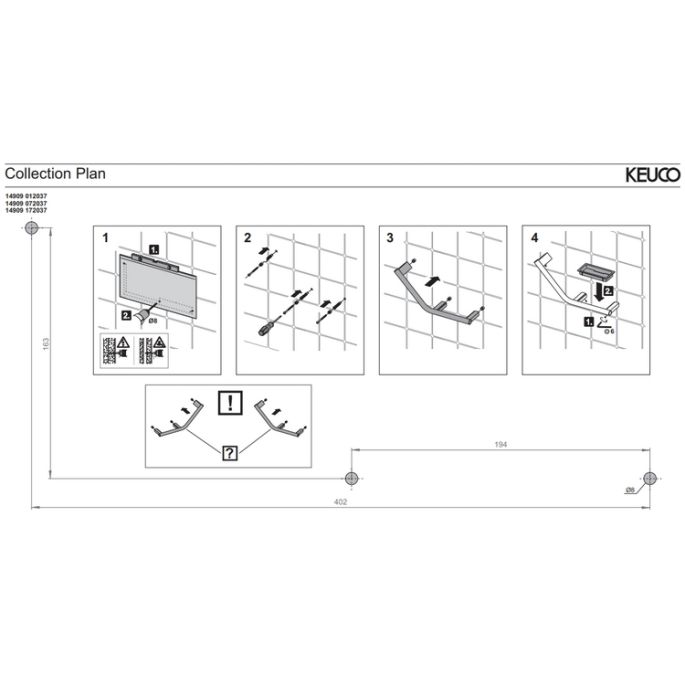 Keuco Collection Plan 14909072037 Griff 135° Edelstahl