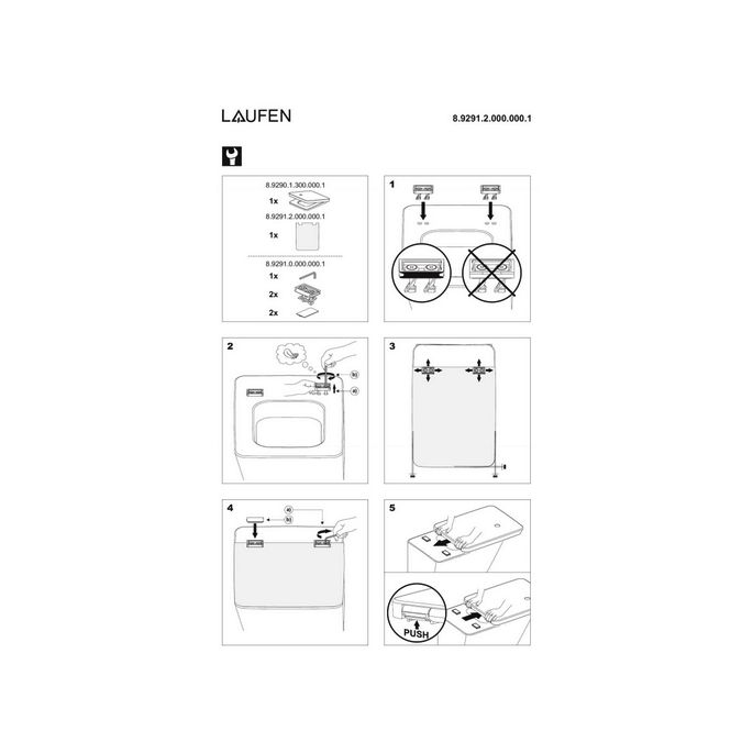 Laufen Il Bagno Alessi dOt 8929100000001 bevestiging voor closetzitting