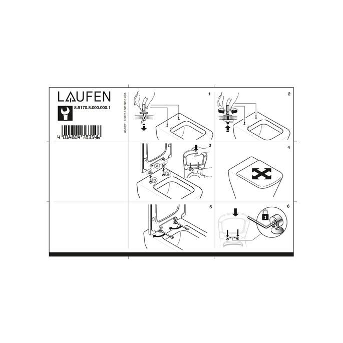 Laufen Palace 8917090000001 bevestiging voor closetzitting