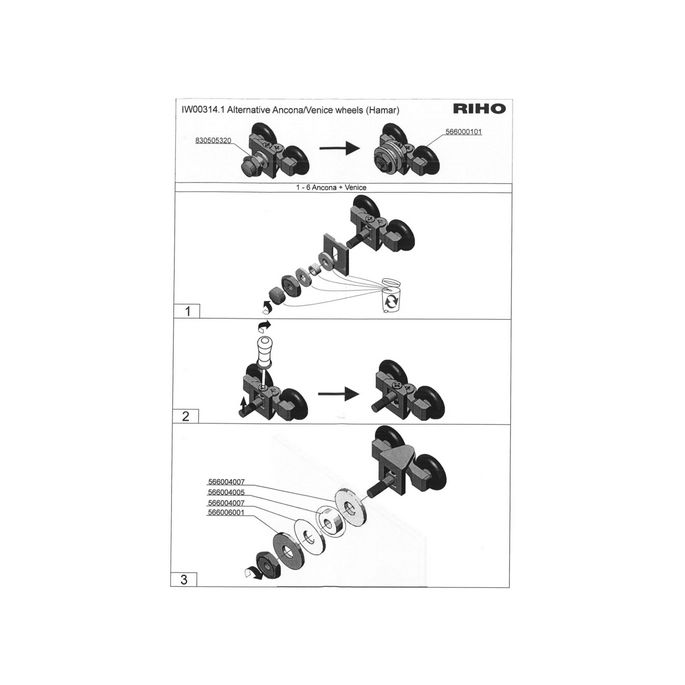 Riho 566000101 douchedeur wieltje