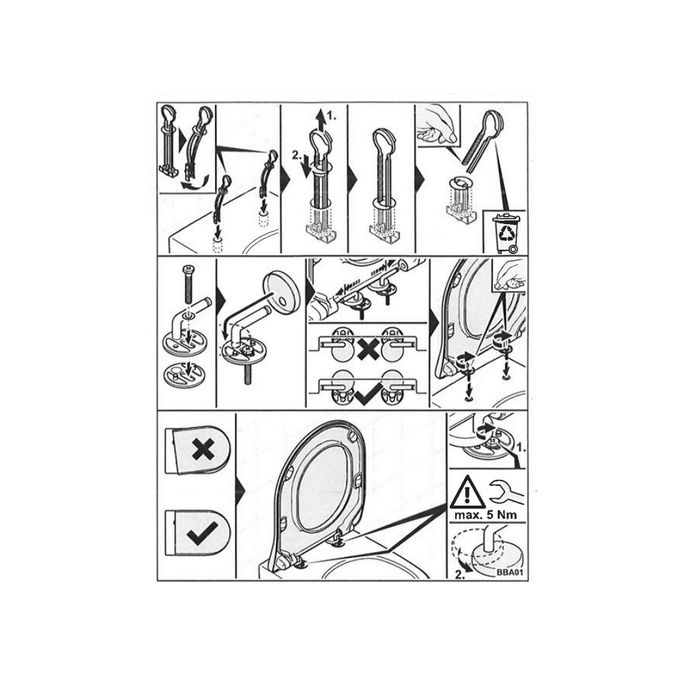 Villeroy en Boch Architectura - Subway 92248061 set vaste scharnieren chroom