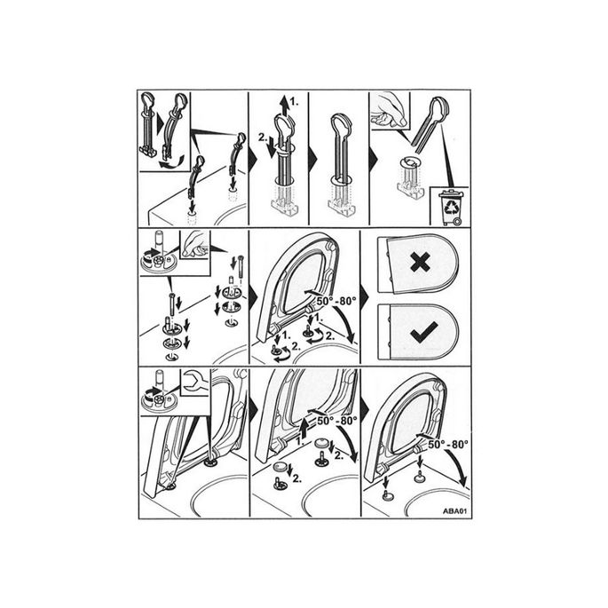 Villeroy en Boch Architectura Vita 92244161 set vaste scharnieren chroom