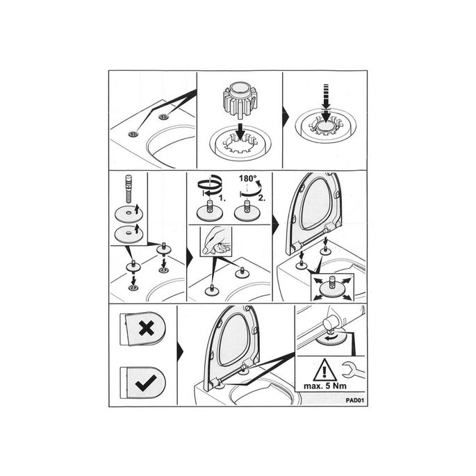 Villeroy en Boch Subway 2.0 - Vivia 92212261 set vaste scharnieren chroom