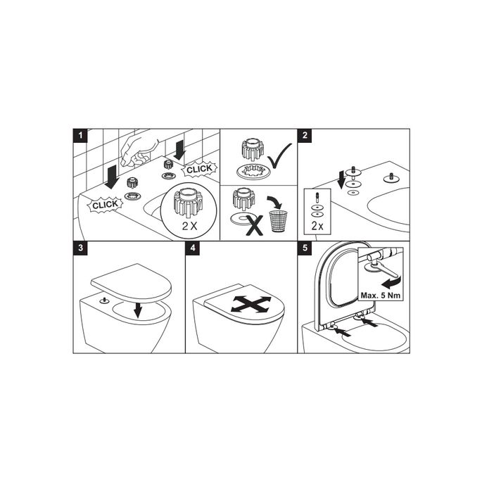 Villeroy en Boch Venticello 8M22S101 toiletzitting met deksel wit