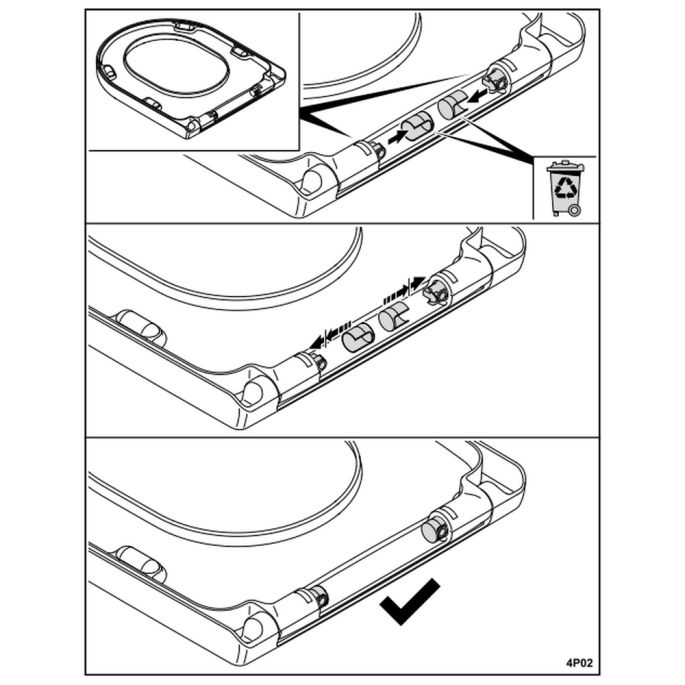 Villeroy en Boch 92237200 Kunststoff-Endkappen für klappbaren Toilettensitz