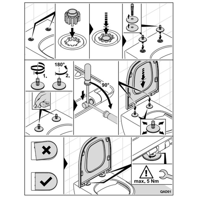 Villeroy en Boch Memento 2.0 8M24S1R7 toiletzitting met deksel Pure Black