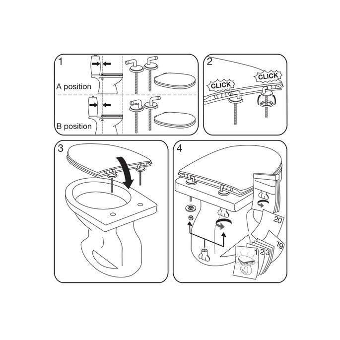 Villeroy en Boch Grangracia 88220161 set verstelbare scharnieren chroom