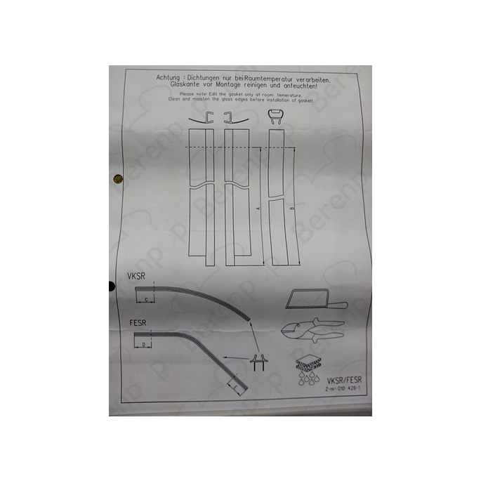 Koralle S700 S8L43602 ( L43602 ) ( 2537330 ) compleet strippenset voor draaideur in nis