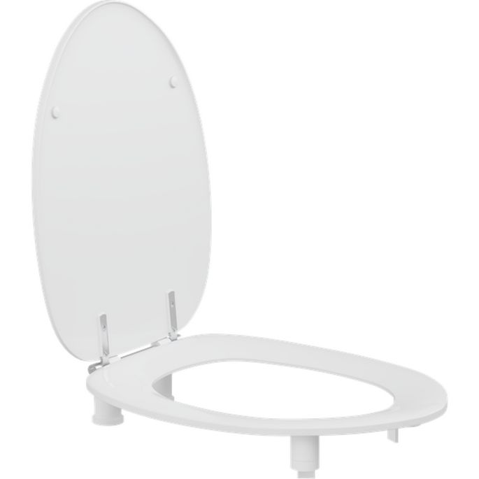 Pressalit Dania R43000 toiletzitting 50mm verhoogd met deksel met spatscherm wit