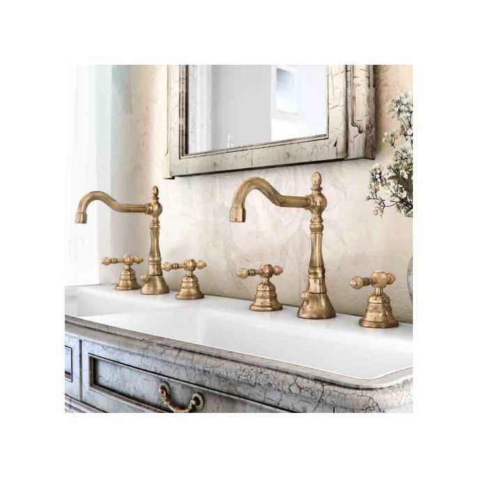 Fima Carlo Frattini Epoque F5051OR 3-gats wastafelkraan 2-greeps goud