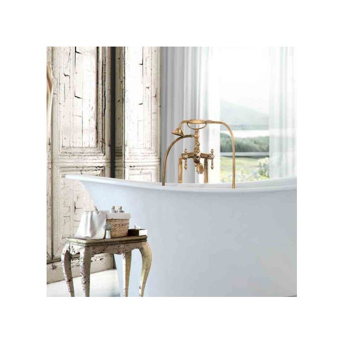 Fima Carlo Frattini Epoque F50544OR vrijstaande badkraan 2-greeps met garnituur goud