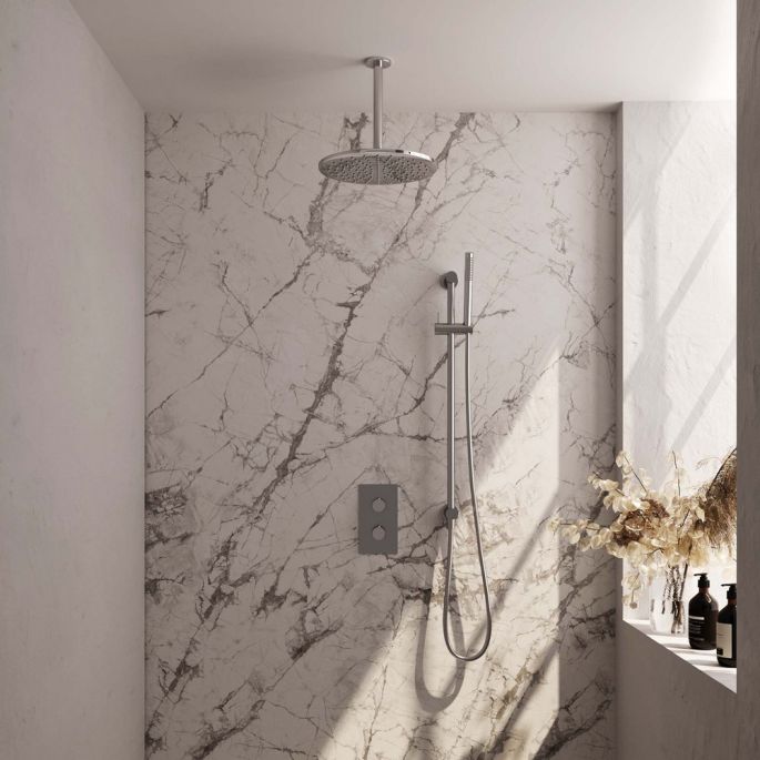 Brauer Carving 5-CE-138 thermostatic concealed rain shower 3-way diverter SET 42 chrome