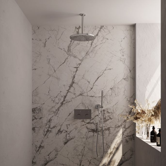 Brauer Carving 5-CE-189 thermostatic concealed rain shower with push buttons SET 54 chrome