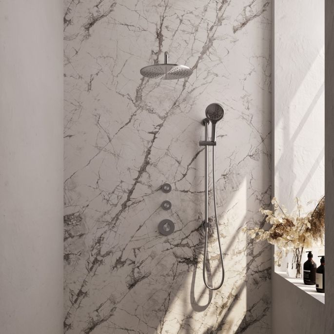 Brauer Carving 5-NG-118 thermostatische inbouw regendouche SET 22 RVS geborsteld PVD